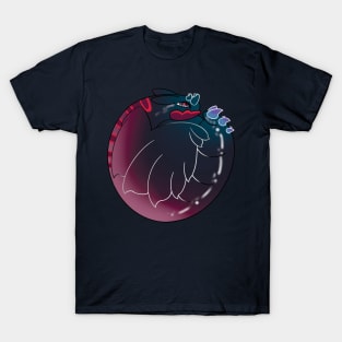 Curled Dragon Black Raspberry :: Dragons and Dinosaurs T-Shirt